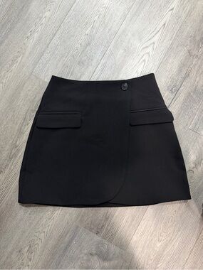 Dynamite Black Mini Skirt with Button Detail